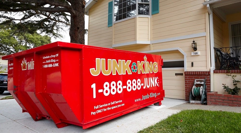 picture of a Junk King dumpster in Alamance